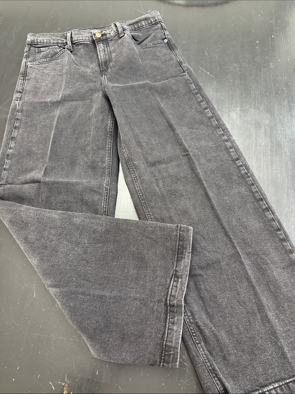 GAP Women’s High Rise Wide Leg Jeans in Washed Black
